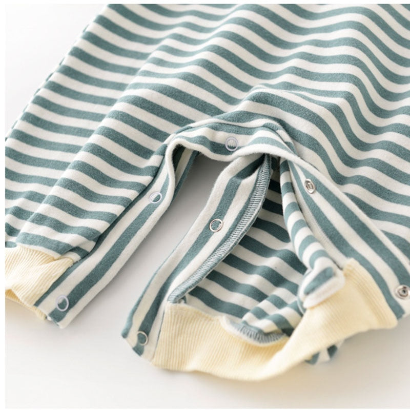 Cotton One-piece Stripes Jumpsuit-0-Seazide Shop