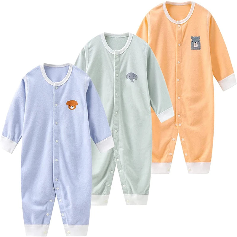 3Pc Newborn Solid Color Unisex Pajamas