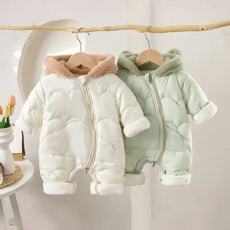 CozyCub Winter Baby Puffer Jumpsuit 0-2Y