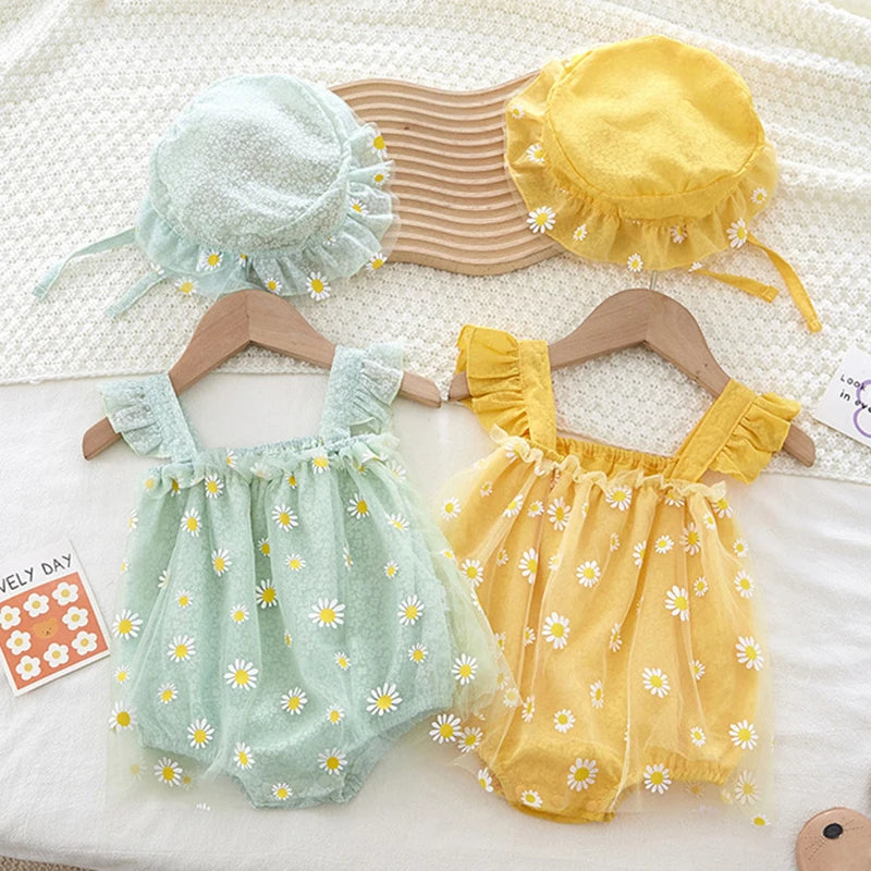 Sunshine Play Romper Dress +Hat Fly