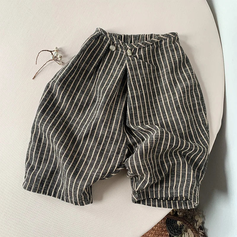 Retro Stripes Children's Cotton Linen Pants