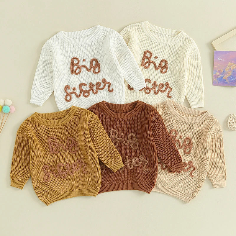 1-5Y Big Sister Knit Cotton Sweater