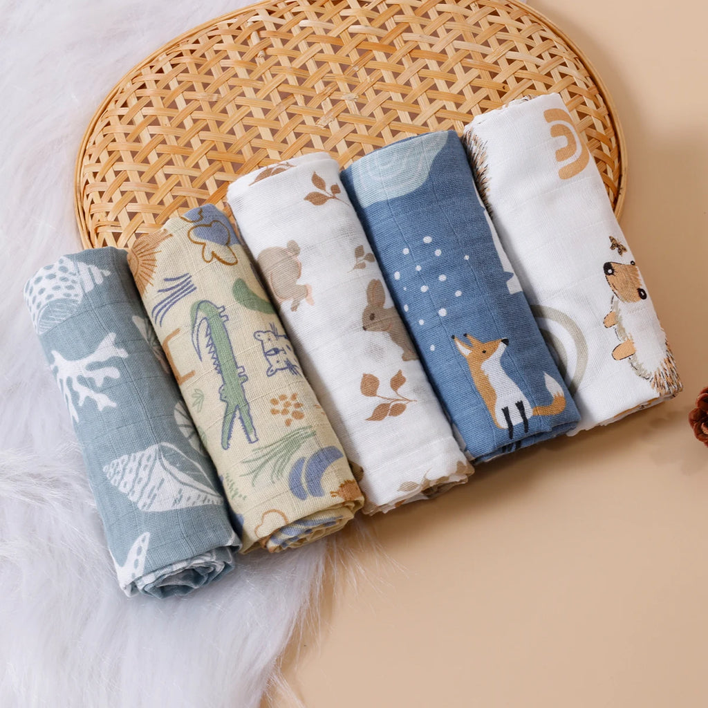 5Pcs/set 60*60CM Soft Muslin Face&Hand Wash Wipe