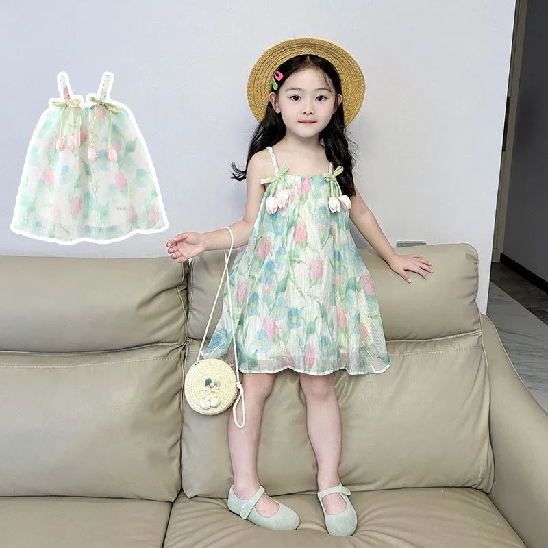 Tulips Chiffon Suspender Dress