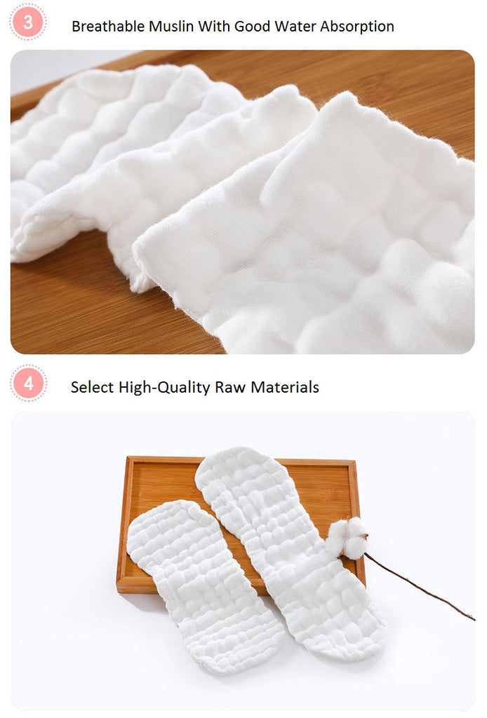10 layer Muslin Cotton Reusable Diaper Inserts-Seazide Shop