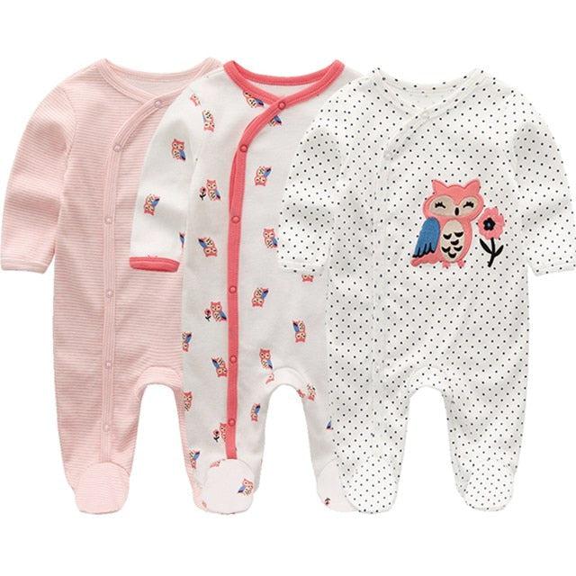 3-pack Baby Owl Jumpsuit