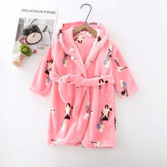 Hooded Pink Flannel Robe