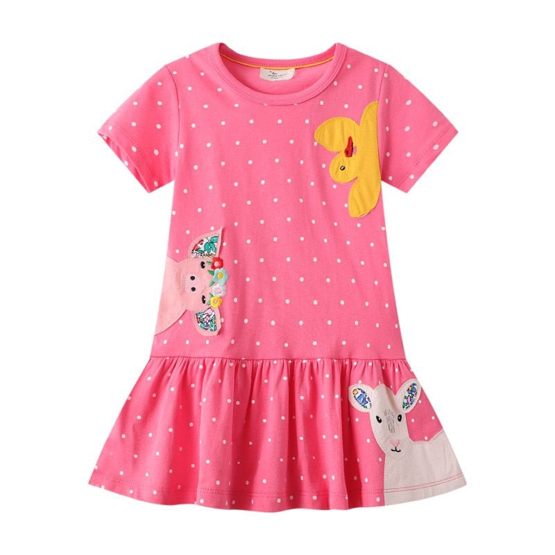 Pink Polka Dots Summer Dress-Dresses & Dress Sets-Seazide Shop