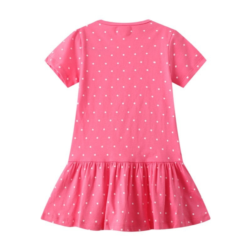Pink Polka Dots Summer Dress-Seazide Shop
