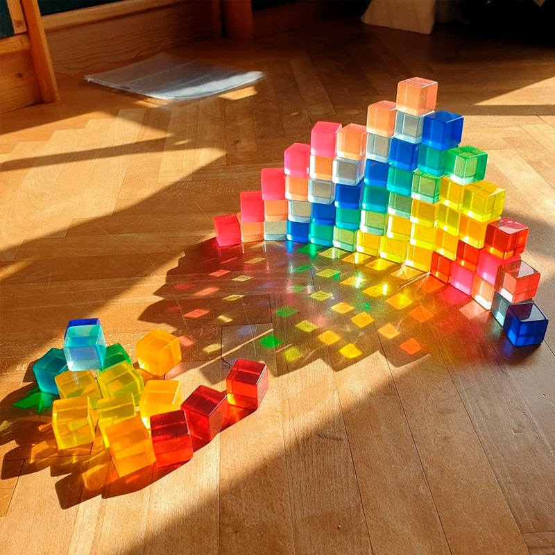 Transparent Acrylic Gem blocks - Montessori Toy